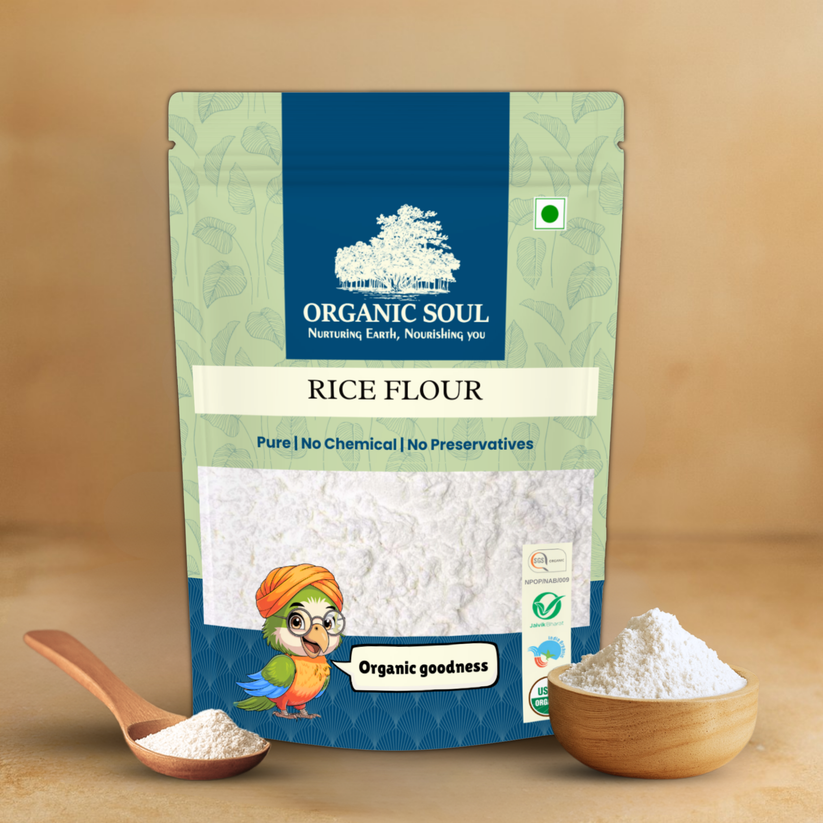 Organic Soul Rice Flour 500g | Chawal Atta, Vegan and Gluten Free | NO