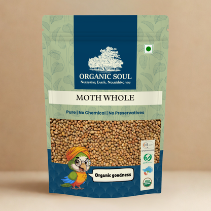 Organic Soul Moth Sabut/ Moth Whole/ Moth Beans – 500gm | 100% Certified Organic | Non-GMO | Unpolished
