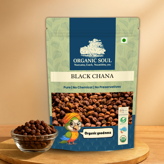 Organic Soul Black Chana – 500gm | 100% Certified Organic | Non-GMO | Unpolished