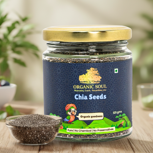 Organic Soul Chia Seeds – 125gm | 100% Certified Organic | Raw & Unpolished
