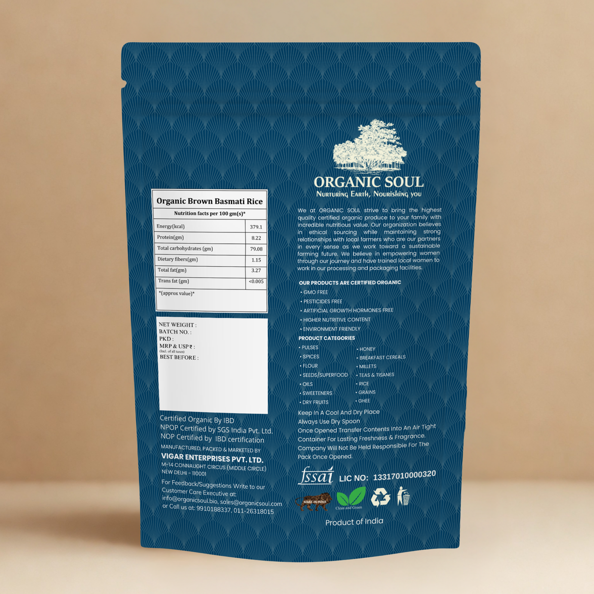 Organic Brown Basmati Rice | 1 kg – Organic Soul