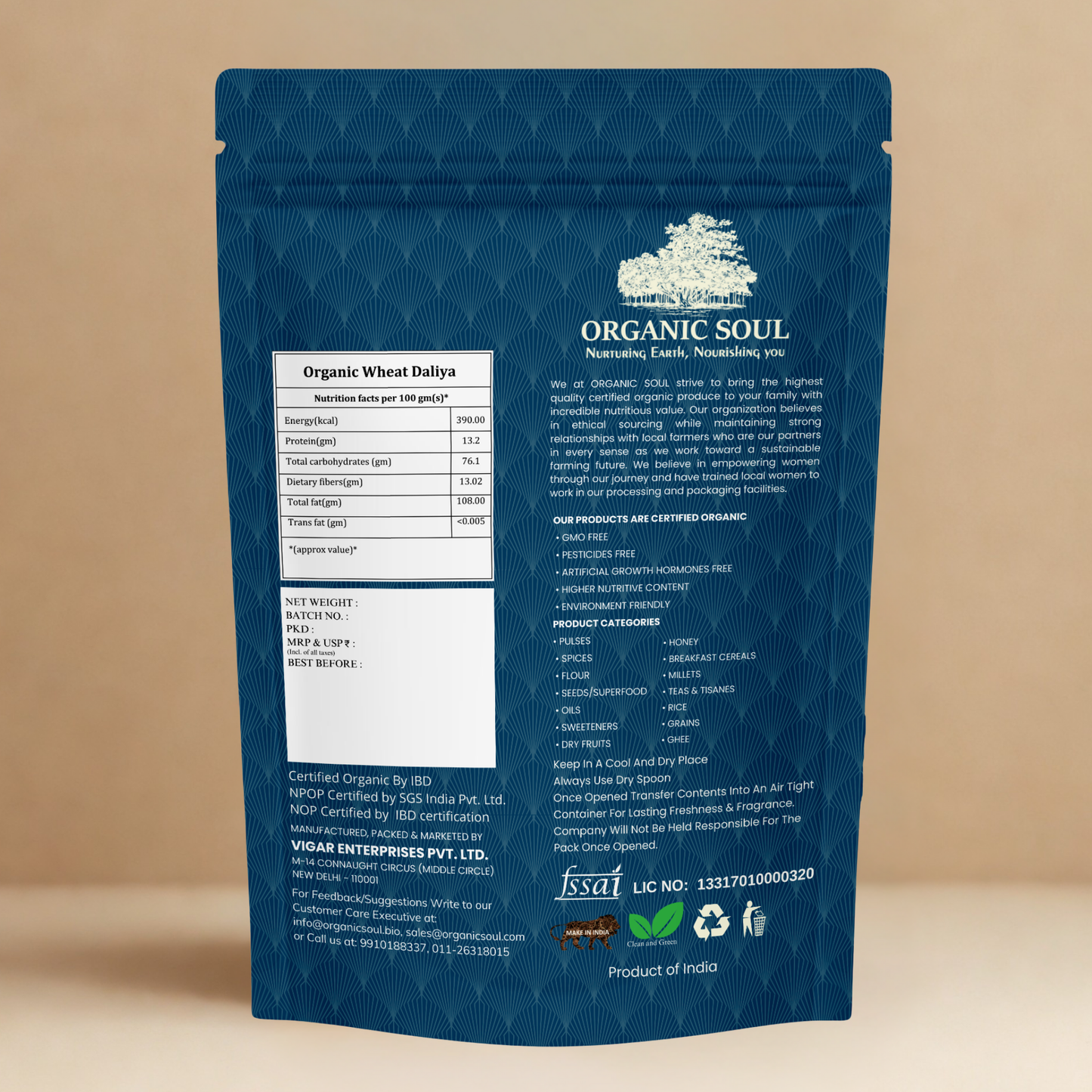 Organic Wheat Dalia | 500 gm