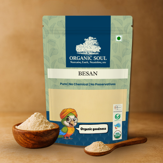 Organic Soul Besan – 500gm | 100% Certified Organic | Unpolished | Non-GMO